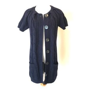 Vince navy cable knit long cardigan S